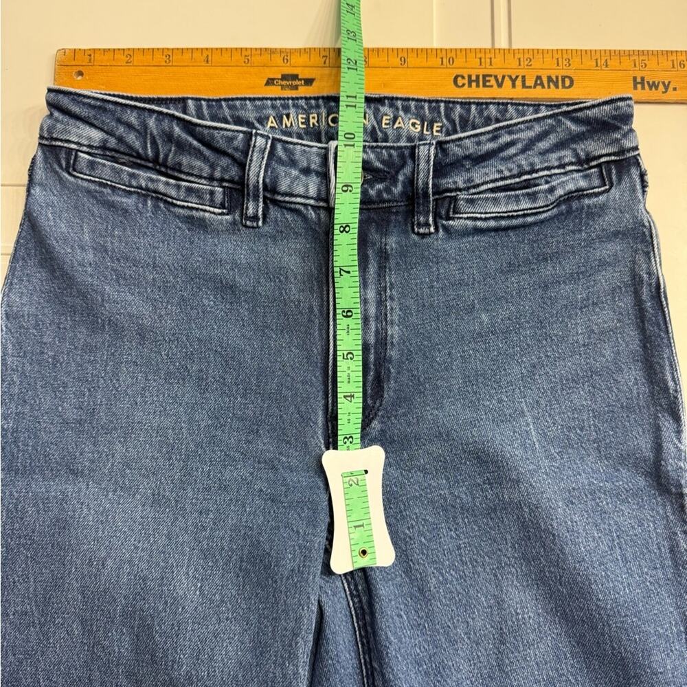 American Eagle Size 2 (29" Waist) High Rise Flare Blue Jeans Stretch Medium Wash - Picture 5 of 7